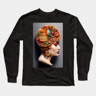 Amazing anatomy of a woman head with sweet treats Long Sleeve T-Shirt